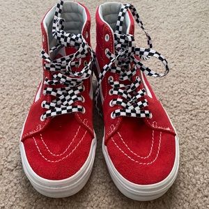 Red Suede Vans Hightops 4